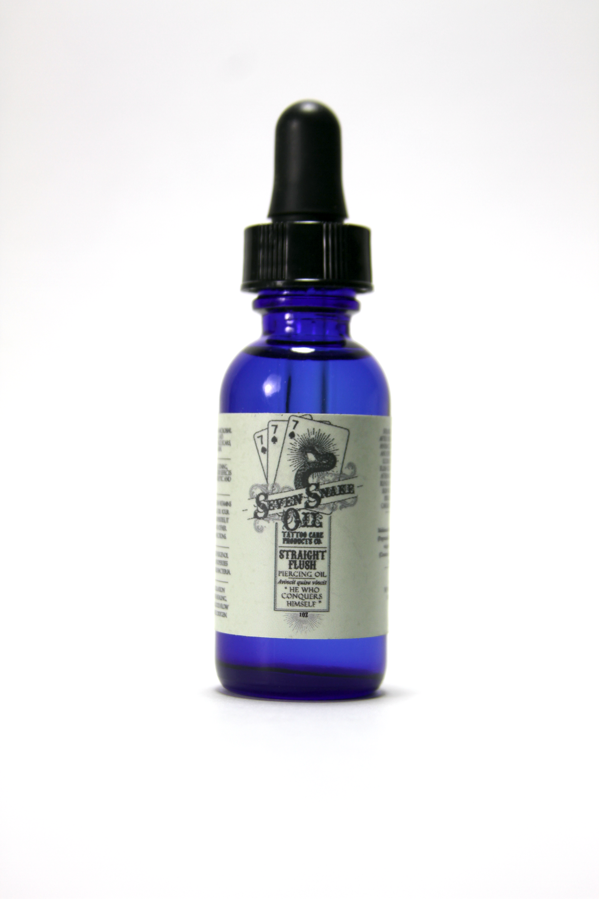 STRAIGHT FLUSH PIERCING OIL - 1oz - Seven Snake Oil Tattoo Care Products Company